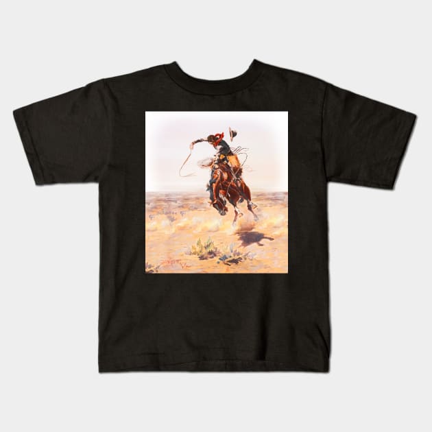 Wild West Series Bad Horse Kids T-Shirt by allovervintage